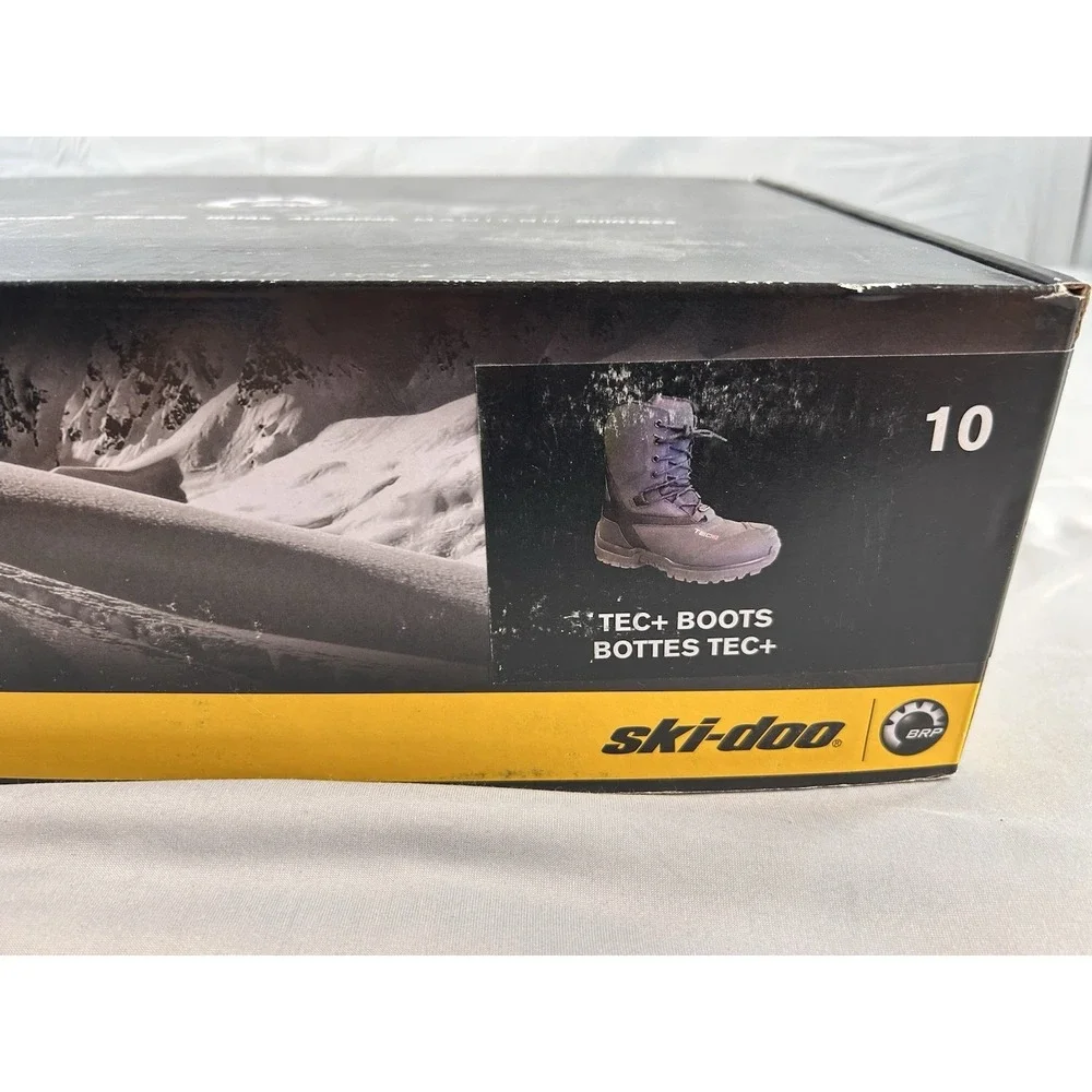 Ski-Doo TEC+ Snowmobile Boots Size 10 Black Primaloft HydroGuard Waterproof NEW